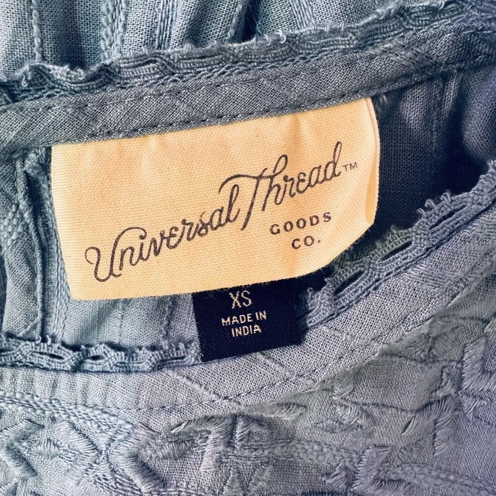 Universal Thread Women's Blue 100% Cotton Sleeveless Tiered Maxi Sundress XS - Picture 5 of 6